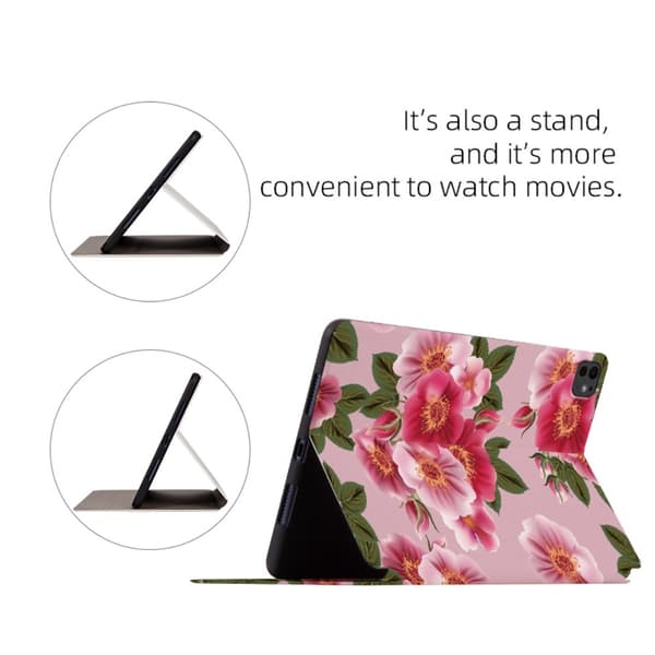 Til iPad Pro 11 (2024) Cover Flip Stativ Smart Tablet Cover - Peony Multicolor