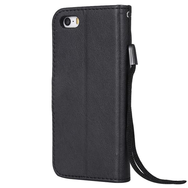 Iphone SE/5s/5 Lommebok - deksel SVART Black