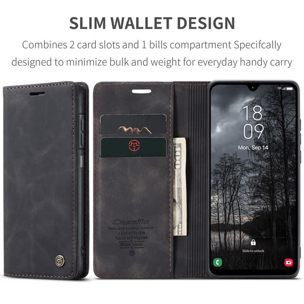 CASEME Retro Pung Taske til Samsung Galaxy A17 - Sort Black