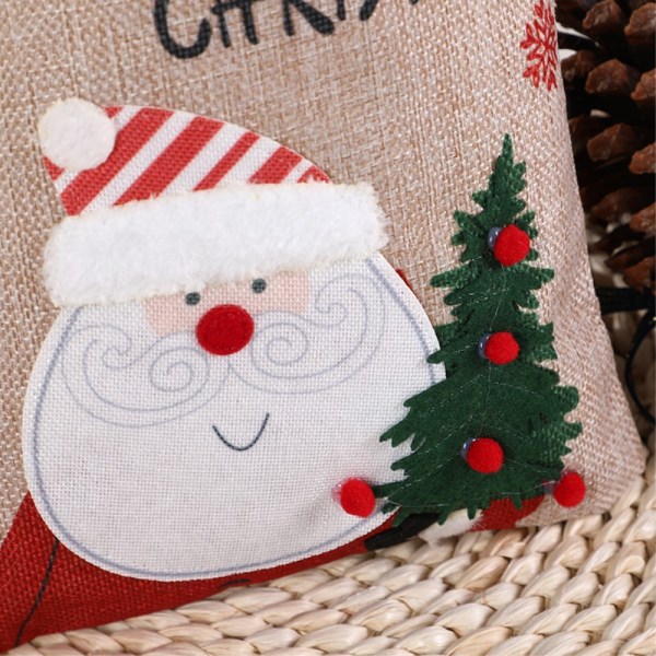 Jul Presentpåse Säck Jultomte mönster för julafton Julhelg Röd