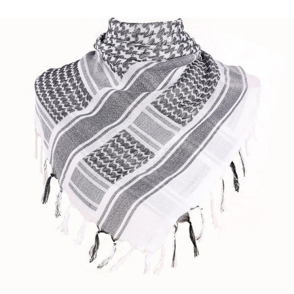 kufiyya Shemagh Neckscarf Palestine huivi - musta+valkoinen Black