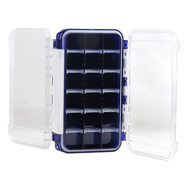 17,5x10,5x4cm opbevaringsboks til fiskegrej fiskekrog agn Dobbeltsidet Blue