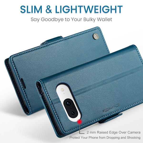 CASEME Retro Lompakkokotelo Pixel 8a Blue