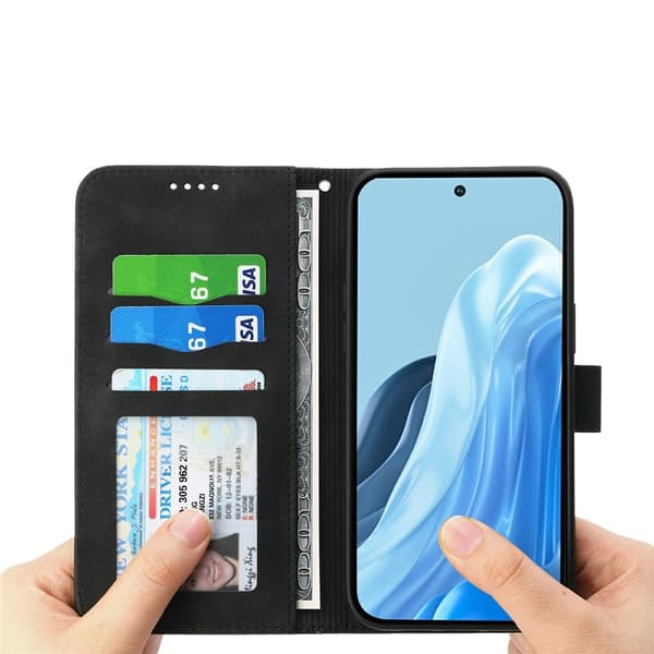 DIERFENG For Google Pixel 10a Wallet Case with Stand and Wrist Strap Black