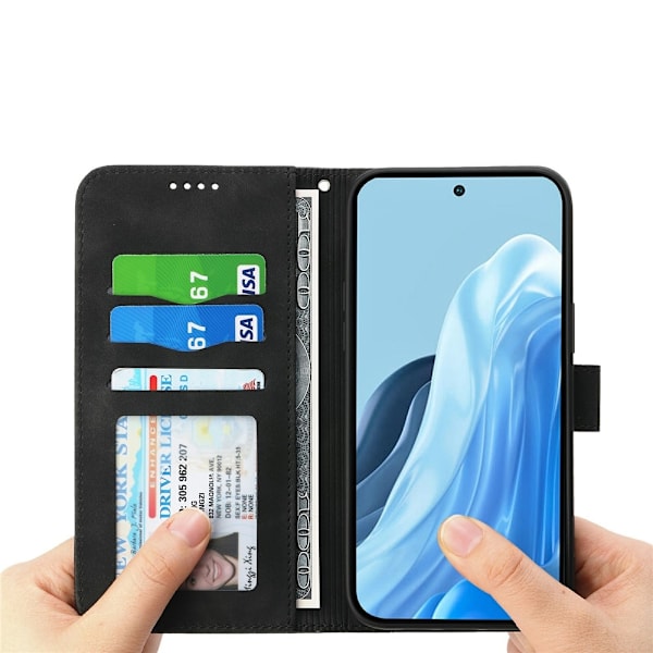 DIERFENG Til Google Pixel 10a Pungcover med Stander og Håndledsrem Black