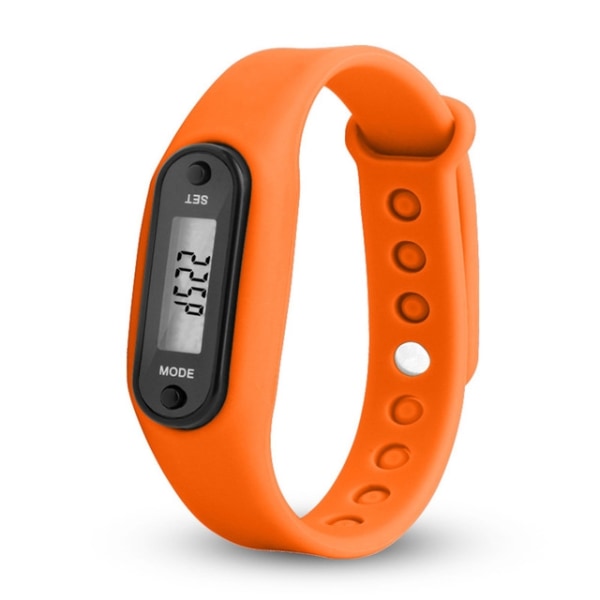 Typ B Stegräknare Pedometer Klock-modell Skön att bära - Orange Orange