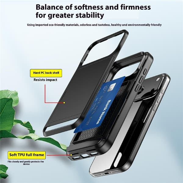 Telefoncover med skydbar kortholder til iPhone 18 Pro / 17 Pro Gold