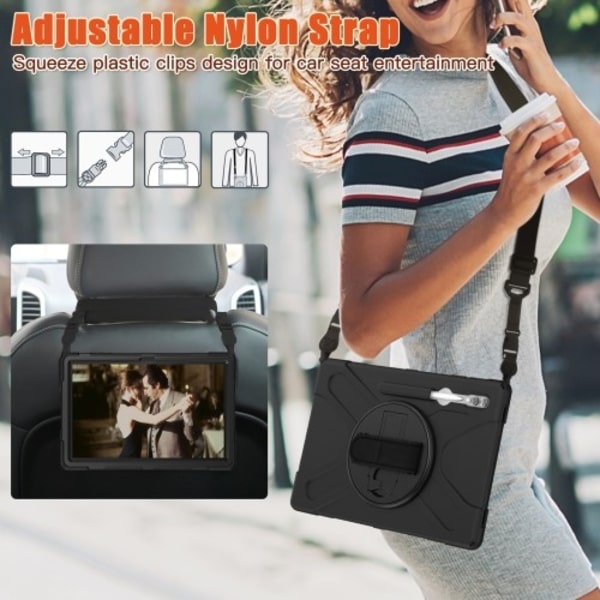 Samsung Galaxy Tab S10 Ultra / S9 Ultra / S8 Ultra raskas kuorikotelo Black