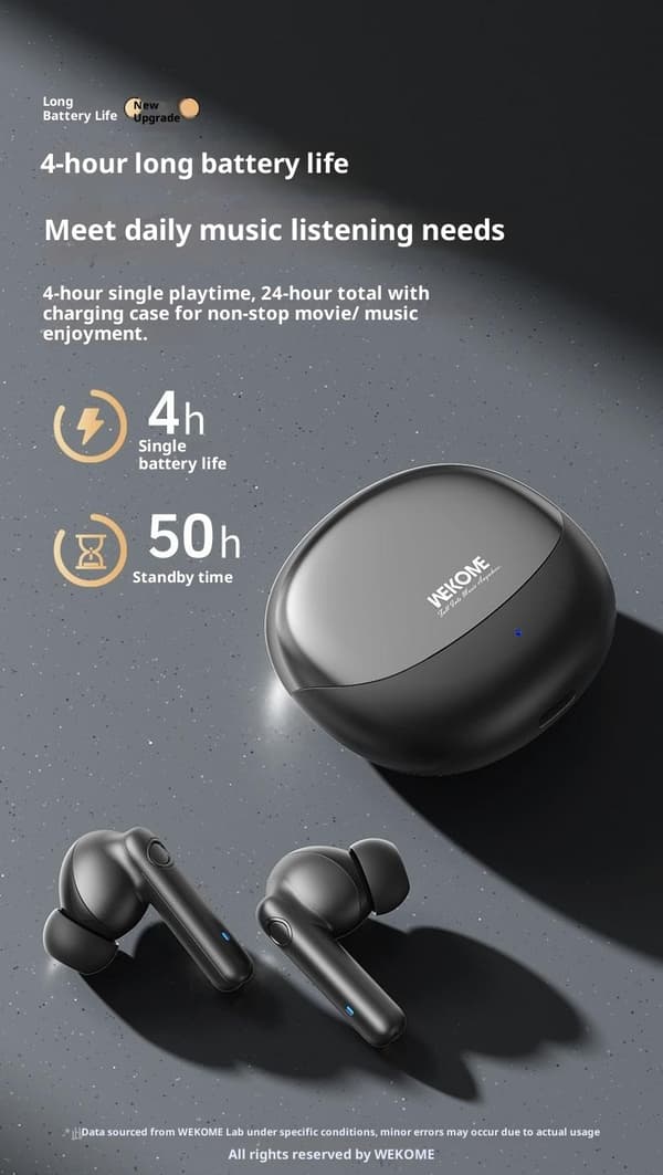 WEKOME WS-29 Trådløse Hovedtelefoner In-Ear Bluetooth Kinkong 10 mm Driver - Sort Black