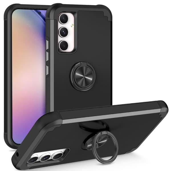 Samsung Galaxy A15 Fingerring Kickstand Hybrid Taske Black