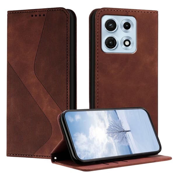 Telefonpungcover med støtteben til Motorola Edge 70 Max 5G Brown