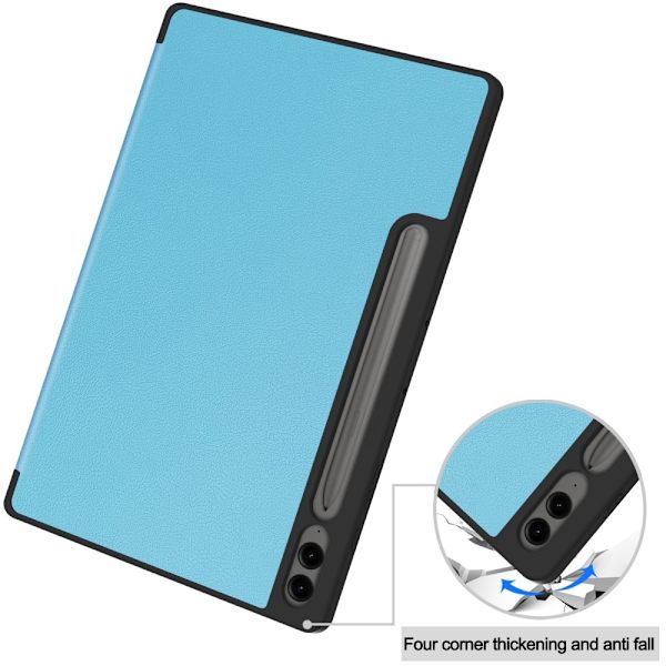 Kolmen taittotelineen älykotelo Samsung Galaxy Tab S10+ (S10 Plus) -puhelimelle Light blue