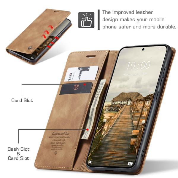 CASEME Til Xiaomi 17T Lommebokdeksel Brown