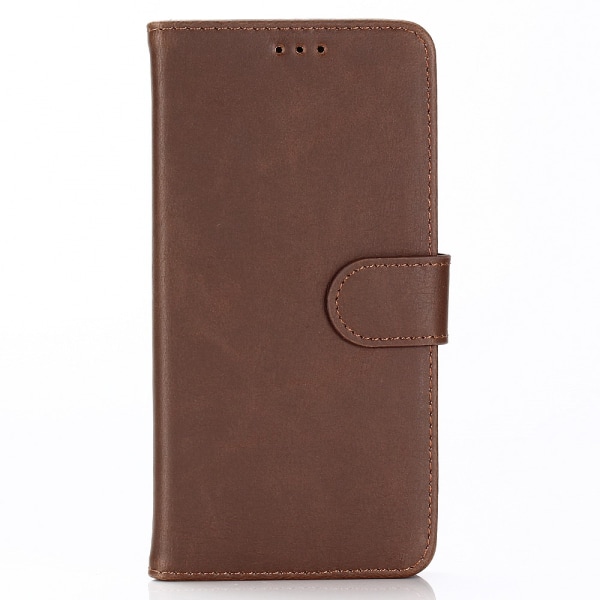 Retro Wallet Mobile Phone Case for iPhone XS Max - Coffee Brown