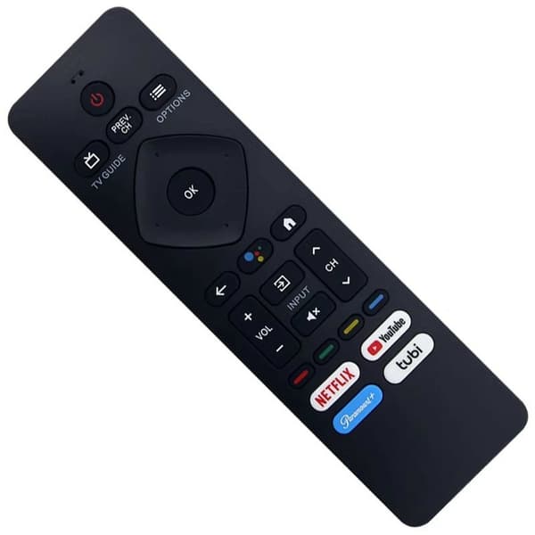 TV-fjernkontroll erstatning for Philips-TV (RF439A) – stemmestyrt Black
