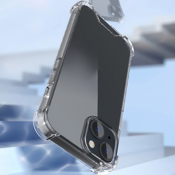 TPU-ramme + akryl bakside mobildeksel for iPhone 15 Transparent