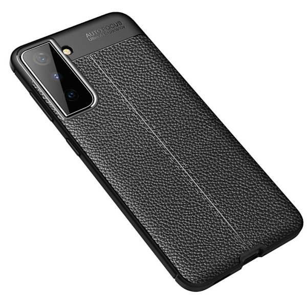 Samsung Galaxy S21+ (Plus) TPU-skal Litchi Grain - Svart Svart
