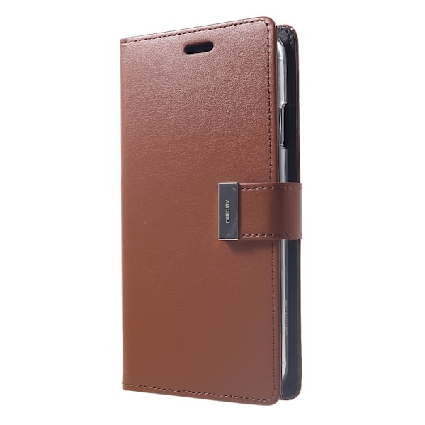 Mercury GOOSPERY Rich Diary til iPhone XS Max - Brun Brown