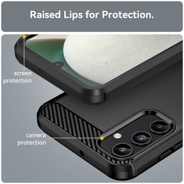 Mobildeksel for Samsung Galaxy A15, TPU med karbonfibertekstur Black