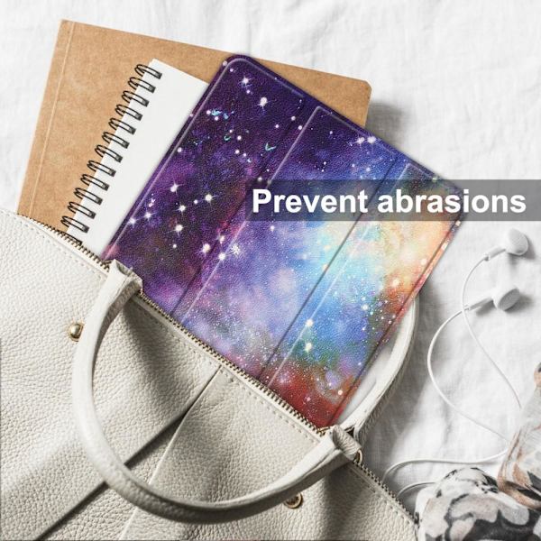 Nokia T21 Trifold Stativ Sove/Våkne Tablettdeksel - Galaxy Multicolor
