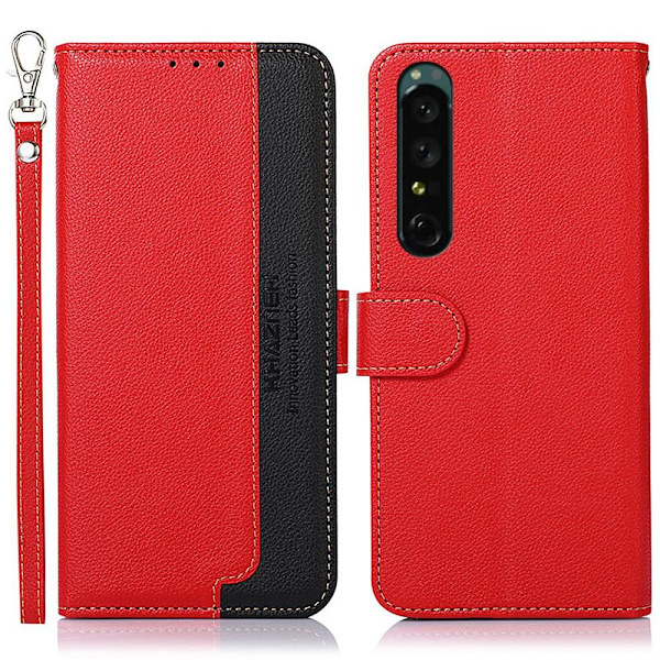 KHAZNEH Telefondeksel for Sony Xperia 1 V - Rød/Svart Red