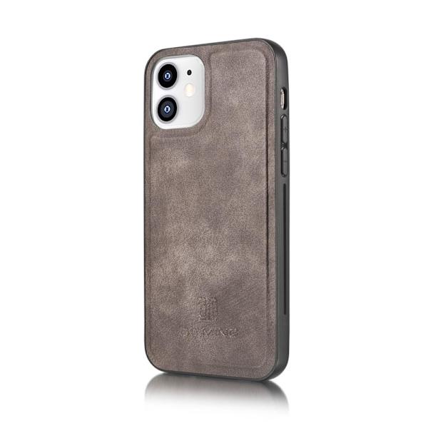 DG.MING iPhone 12 Mini Split Lommebok - deksel I Lær - Grå Grey
