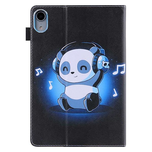 Apple iPad 10.9 2022 Vikbart fodral korthållare - Panda / Musik Svart
