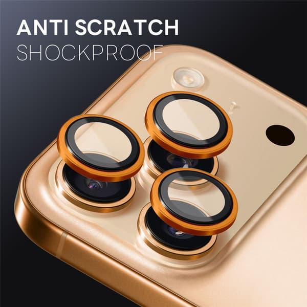 NORTHJO För iPhone 17 Pro Max / iPhone 17 Pro Kameralinsskydd Härdat Glas Metallring - Orange Orange