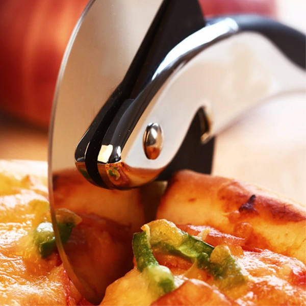 Pizza Slicer Pizzaskärkniv Tårtverktyg Pizzahjul - Svart Svart