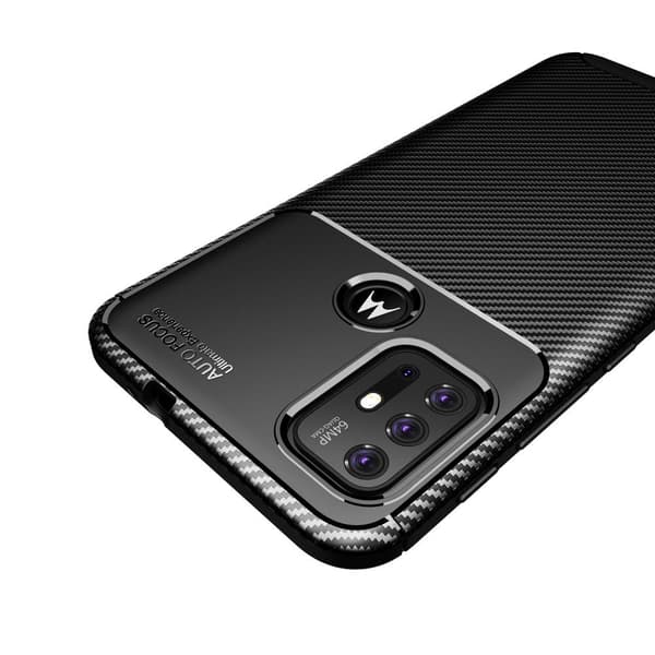 Motorola Moto G30 Karbonfiber Teksturcover - Sort Black