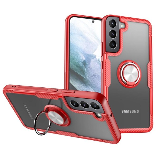Samsung Galaxy S22 5G Finger Ring Kickstand Hybrid Case - Red Red