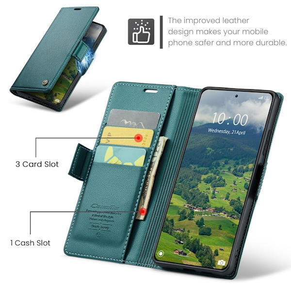 CASEME Retro Pung Taske til Xiaomi 14 Green