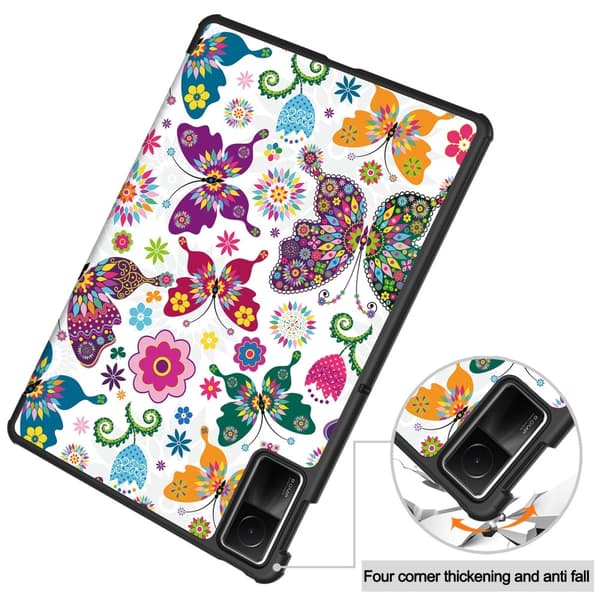 Xiaomi Redmi Pad SE Stativ Slim Fit Deksel Sleep / Wake - Sommerfugler Multicolor
