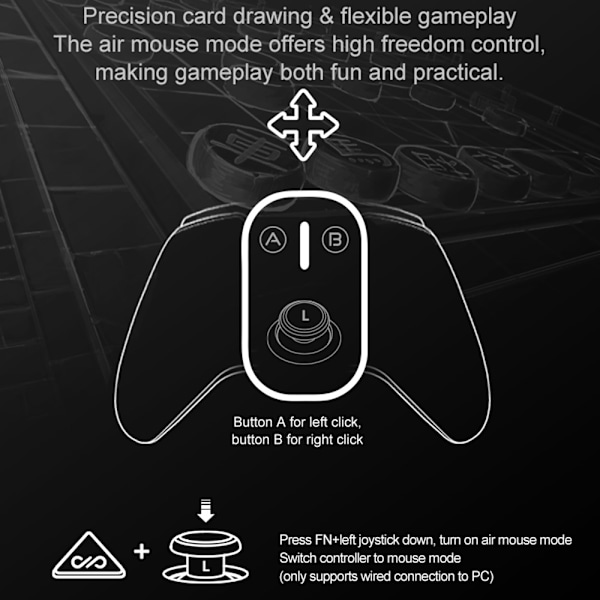 Bluetooth trådløs spillkontroller med mottaker kompatibel med Steam PC Android iOS Nintendo Switch - Svart Black