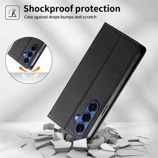 DIERFENG Til Samsung Galaxy S26+ Pungcover RFID Beskyttelse Stander - Sort Black