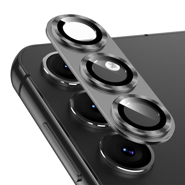 Til Samsung Galaxy S25 Kameralinsebeskytter ENKAY Metalring Linsefilm Grey