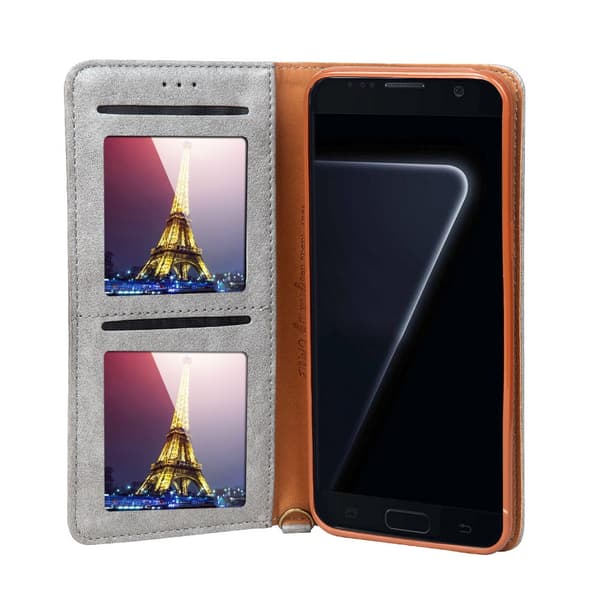 CMAI2 Litchi plånboksfodral Samsung Galaxy S8 - Grå Svart