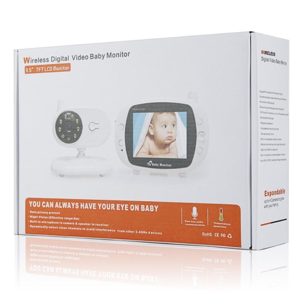 Trådlös Video Baby Monitor LCD med Skärm Night Vision SP850 Vit