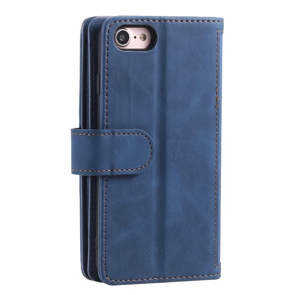 Til iPhone 17e / 16e Etui med Lynlåslomme og 9 Kortlommer Blue
