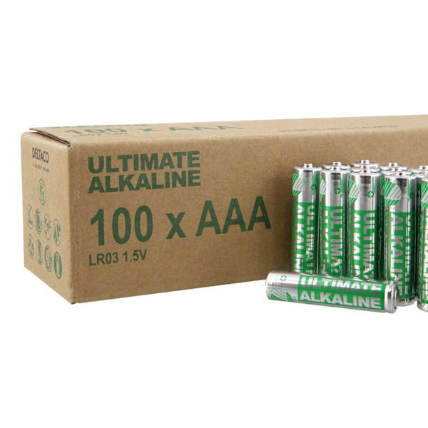 Ultimate Alkaline AAA batteri Svanenmärkt 1.5V 100 - pack Grön