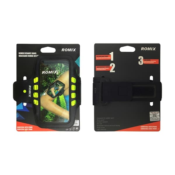 ROMIX Sport Armbånd til iPhone 6 med LED - lampe - SVART Black