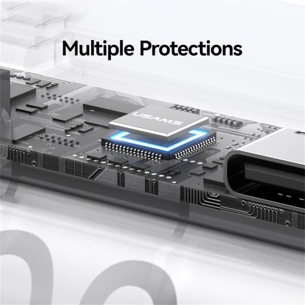USAMS Mini Powerbank 3000mAh USB-C Bærbar Oplader Nødoplader Silver