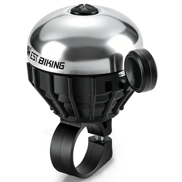 Ringklocka WEST BIKING Cykel Vattentät Rostfri Hög Decibel - Silver Silver one size