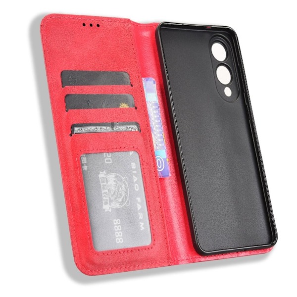 Til Samsung Galaxy S25 Edge Stand Phone Case Fuld Protection Pung Cover Red