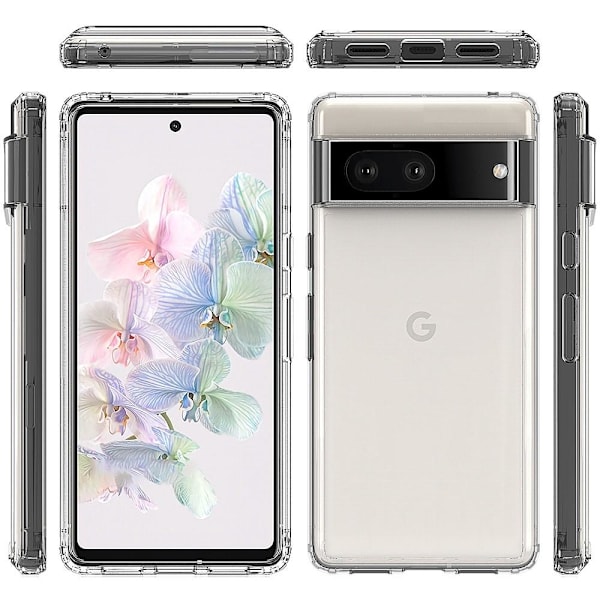 Google Pixel 7 Transparant mjukt TPU Skal Med Förstärkta Hörn Transparent