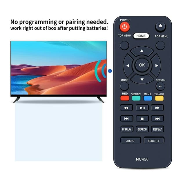 Fjernkontroll erstatning for NC456 for Sanyo DVD-spiller Black