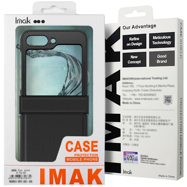 IMAK Ruiyi Series för Samsung Galaxy Z Flip6 5G Skal med Kolfiberstruktur Svart