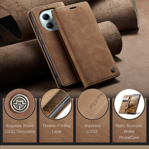 CASEME Plånboksfodral Xiaomi Redmi Note 15 / Xiaomi Poco M8 5G - Brun Brun