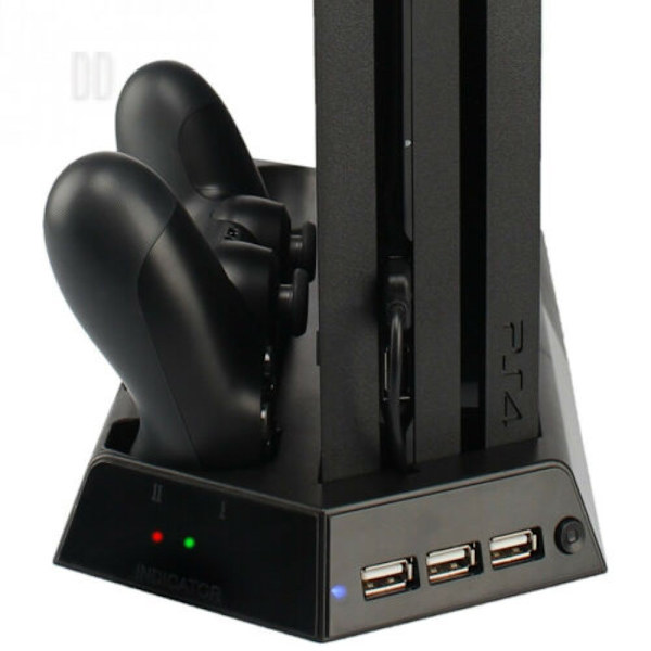 KJH PS4 Pro lataustelineen jäähdytin 4 in 1 Black