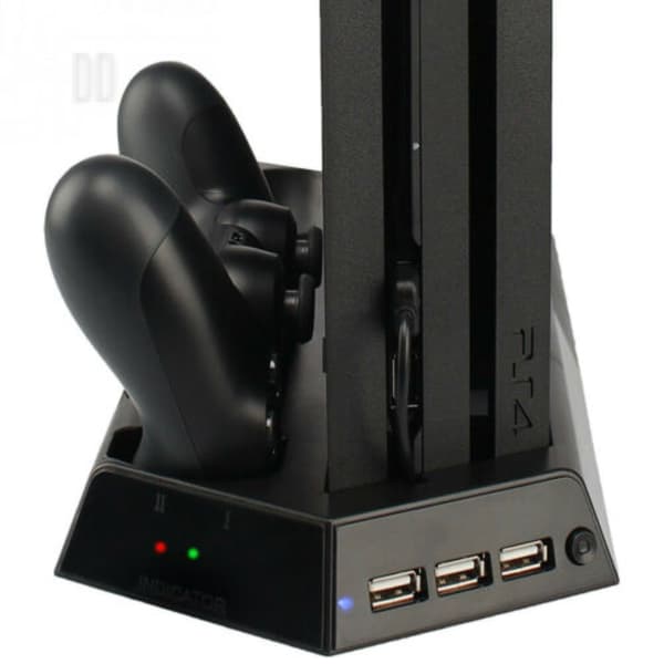 KJH PS4 Pro Opladningsstandkøler 4 i 1 Black